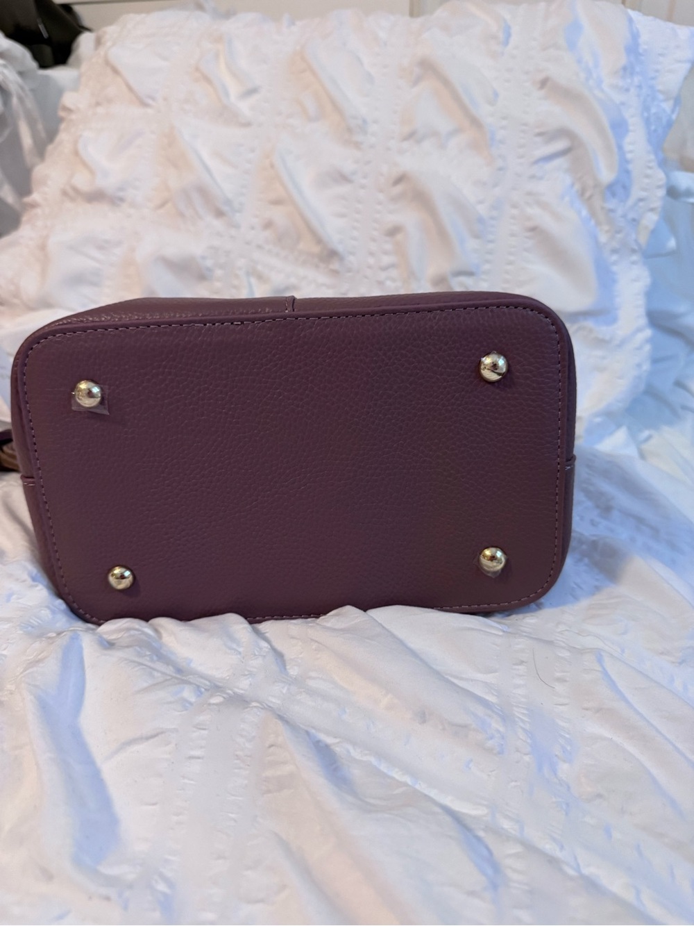 NWT PomPom London Lambeth leather bucket in WoodRose with Tassel Charm - Picture 3 of 8